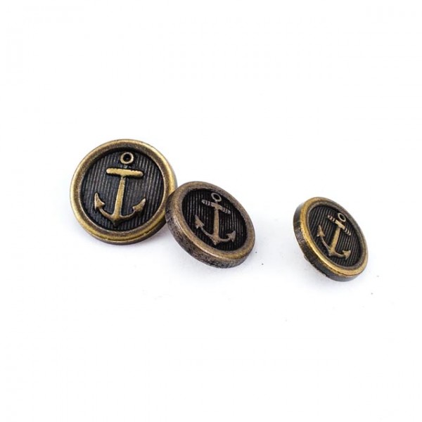 Anchor Printed Metal button 15 mm - 24 size E 911