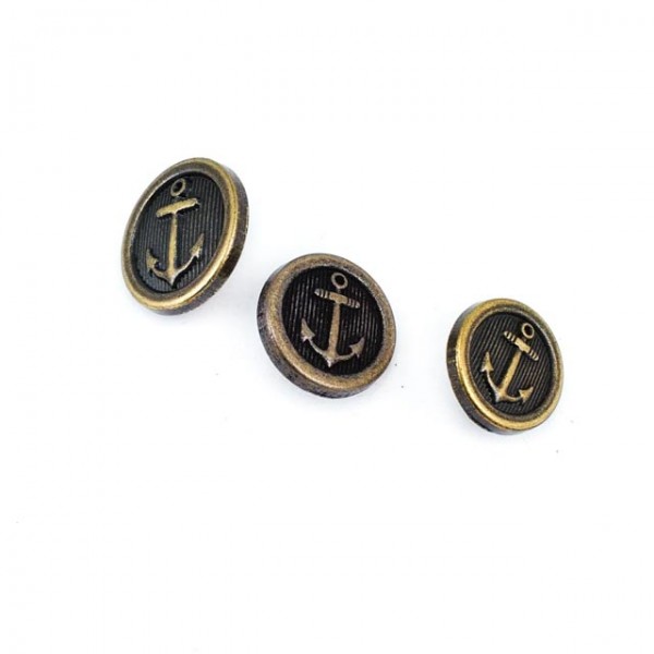 Anchor Printed Metal button 15 mm - 24 size E 911