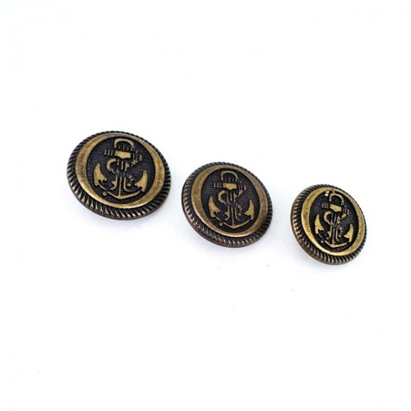 Anchor Pattern Blazer Button with Leg 16 mm - 26 size E 955