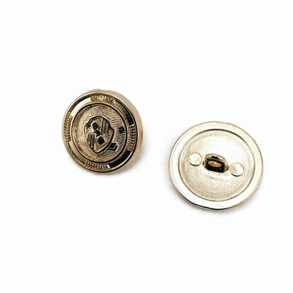 21 mm - 32 lignes Shield Printed Footed Button E 965