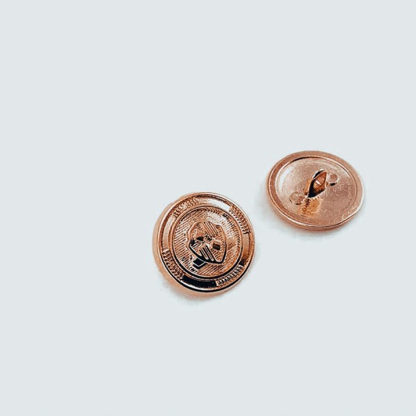 21 mm - 32 boy Blazer Ceket Düğmesi Kalkan Desenli Altın E 965 G
