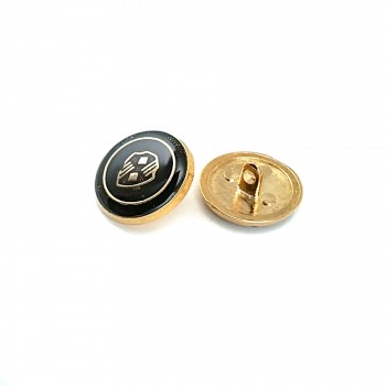 21 mm - 32 L  Blazer Jacket Button Black Enameled Shield Pattern E 965 V1