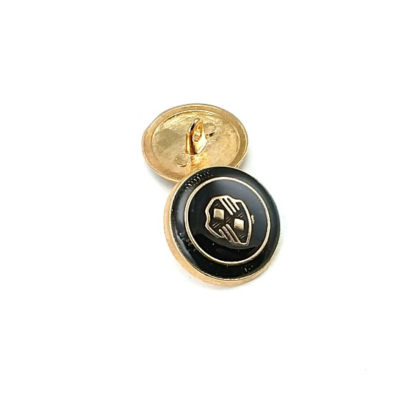 21 mm - 32 L  Blazer Jacket Button Black Enameled Shield Pattern E 965