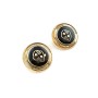 21 mm - 32 L  Blazer Jacket Button Shield Patterned Black Enamel E 965 V3