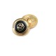 21 mm - 32 L  Blazer Jacket Button Shield Patterned Black Enamel E 965 V3