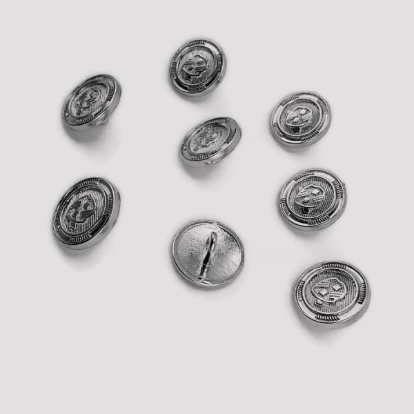 15 mm - 24 L Blazer Jacket Button Cufflinks (Set of 8) Shield Patterned E 966 SET8