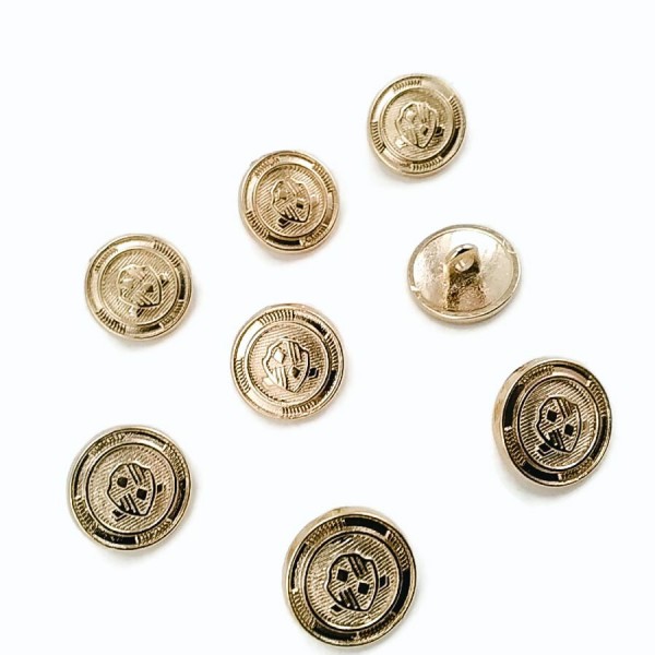 15 mm - 24 L Blazer Jacket Button Cufflinks (Set of 8) Shield Patterned E 966 SET8