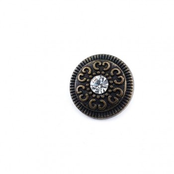 Patterned stone bottom button 20 mm - 32 size E 977