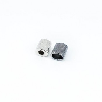 Patterned metal cord end diameter 8 mm length 11 mm E 1508