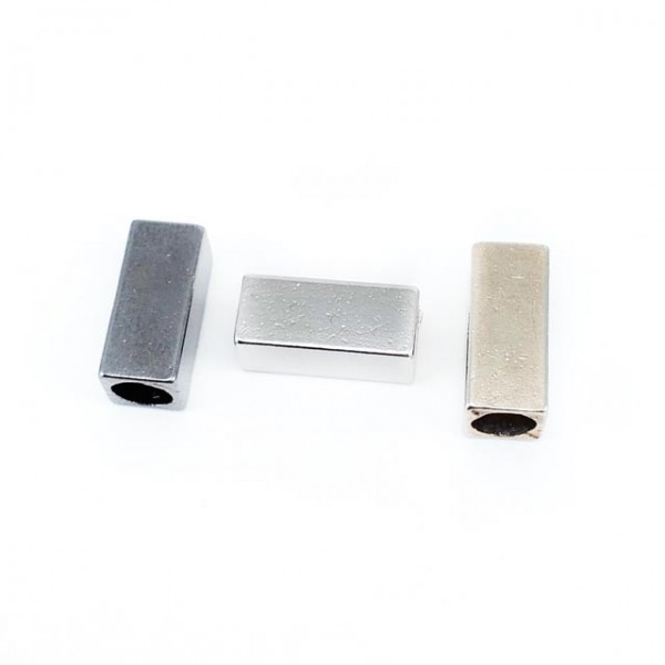 Metal cord end plain rectangular shape diameter 6 mm length 14 mm E 1694