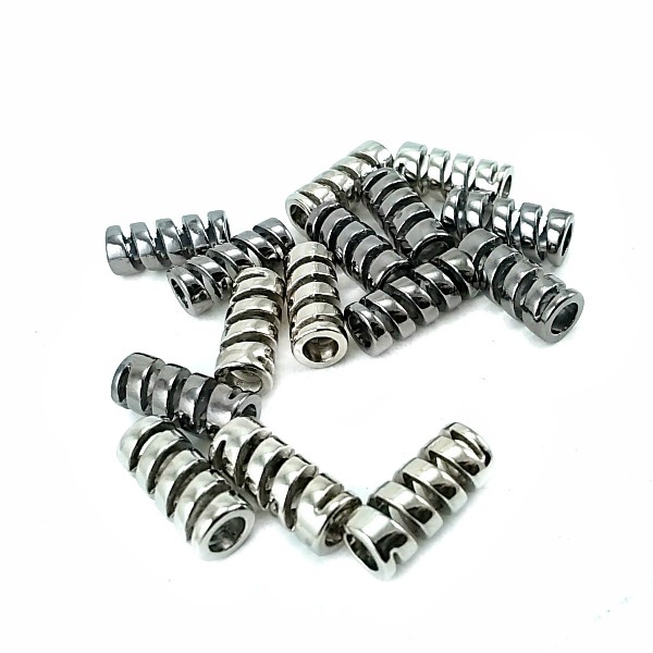 17 mm Cord End Hole 5 mm , Lace End Metal Spiral E 2125