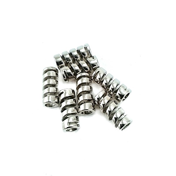 17 mm Cord End Hole 5 mm , Lace End Metal Spiral E 2125