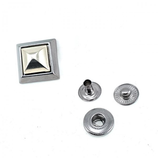 20 x 20 mm Square Shape Double Color Coat Snap Fasteners Button B 67