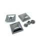 25 x 25 mm Square Snap Fasteners Button with Pyramid Design B 76