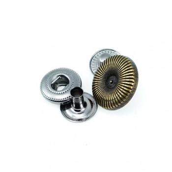 15 mm - 24 L Line Pattern Snap Fasteners Button Coat Snap E 1025