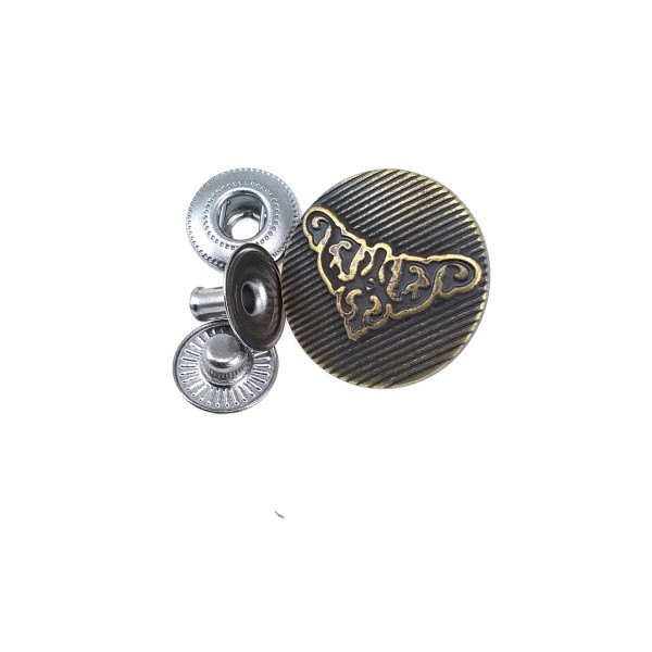 22 mm - 36 size Metal Crown design snap button E 1140