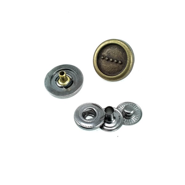 17 mm - 28 boy Metal çıtçıt düğme Noktalı tasarım E 1201