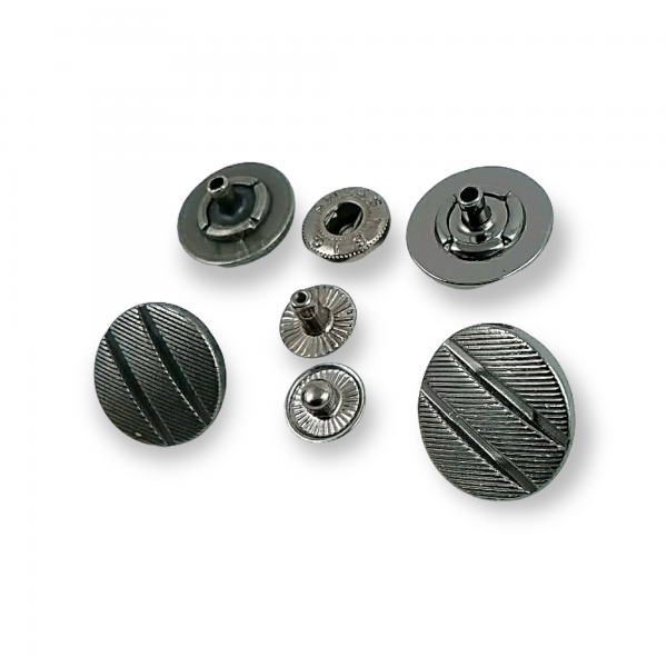 17 mm - 28 L Snap Fasteners Button Embellished with Aesthetic Lines E 1428