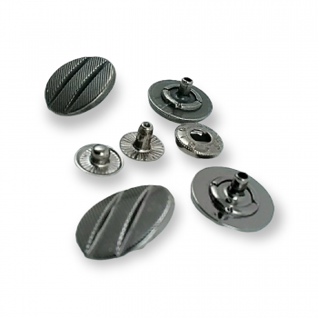 17 mm - 28 L Snap Fasteners Button Embellished with Aesthetic Lines E 1428