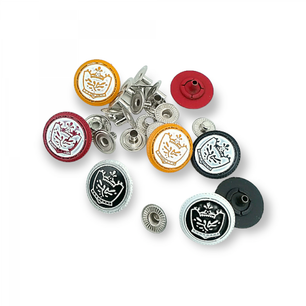 19 mm 30 L Enamel Snap Fasteners Cup Crown Logo E 1448