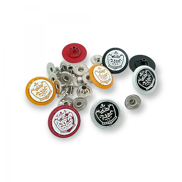 19 mm 30 L Enamel Snap Fasteners Cup Crown Logo E 1448