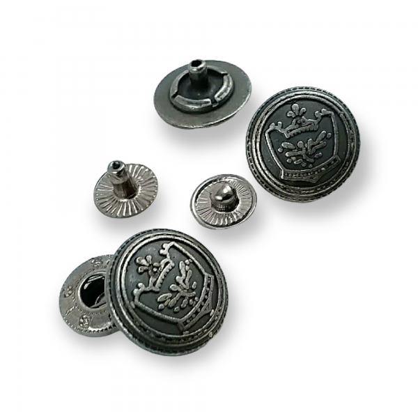 17 mm 27 L  Snap Fasteners Button Crown Logo E 1449