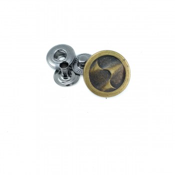 17 mm - 27 L Stylish Patterned Snap fateners Button E 1457