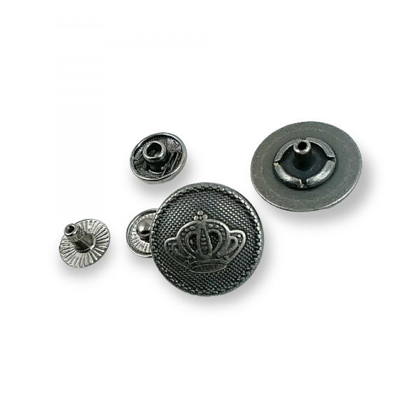 18 mm - 29 L Crown Logo Zamak Snap Button E 1466 V1
