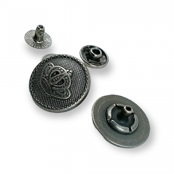 18 mm - 29 boy Taç Logolu Zamak Çıtçıt Düğme E 1466 V1