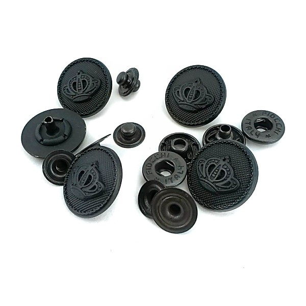 18 mm - 29 boy Metal Taç Desenli Çıtçıt Düğme E 1466