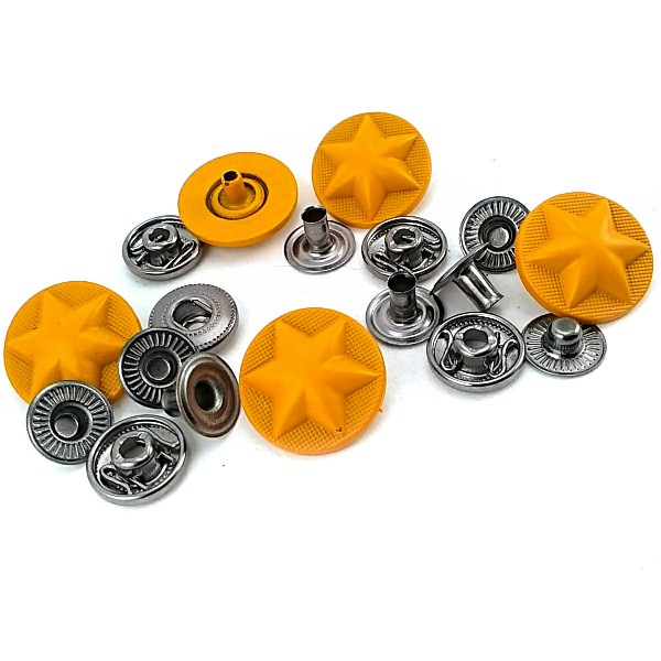 17 mm - 27 boy Metal Yıldız Tasarımlı Çıt çıt Düğme Mat Boya E 1482 MN