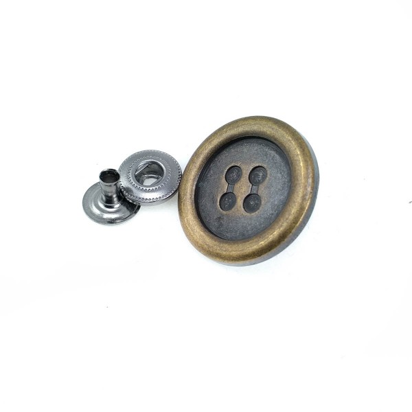 25 mm - 40 boy Delikli Düğme Tasarımlı Çıtçıt Düğme E 1526