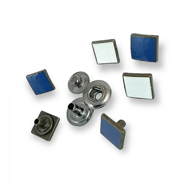 10 x 10 mm Enamel Snap Fastener Button Square Shape Coat and Jacket Snaps Button E 1624