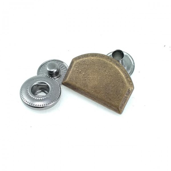 Metal snap button 20 x 13 mm E 163