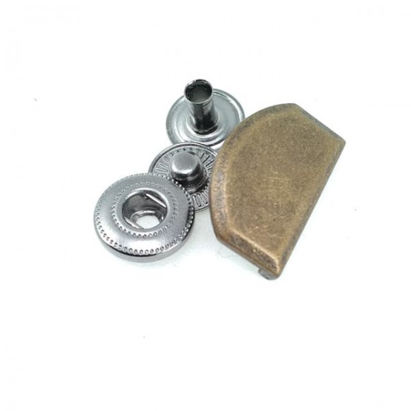 Metal snap button 20 x 13 mm E 163