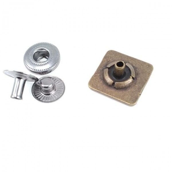 15 x 15 mm Snap Fasteners Square Shape Patterned E 170