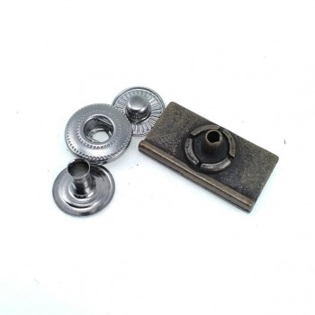 23 x 12 mm Coat Snap Fasteners Button Rectangle Design E 174