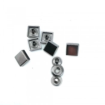 11 x 11 mm Square metal snap button E 1780