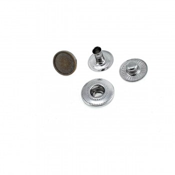 10 mm - 15 L Plain Metal Snap Button E 1876