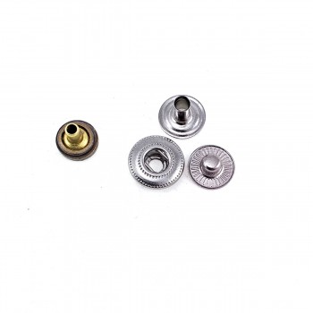 9 mm - 14 L Plain Metal Snap Button E 1877