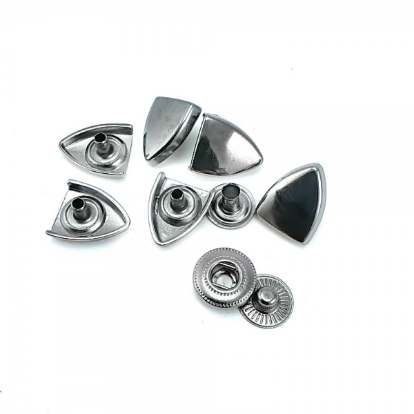 15 x 13 mm Snap Fastener Button Shield Design E 2064