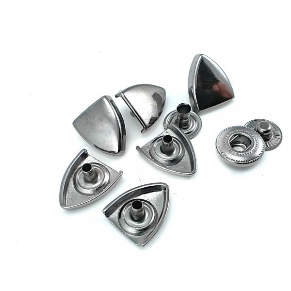 15 x 13 mm Snap Fastener Button Shield Design E 2064