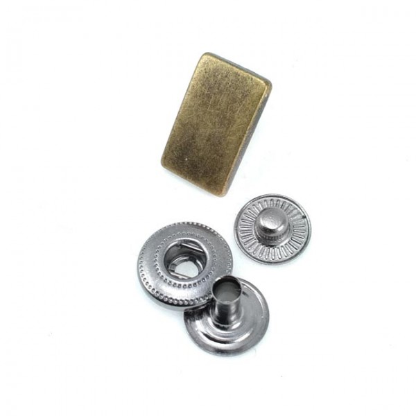 17 x 8 mm ZamakSnap Fasteners Button Rectangular Shape E 220