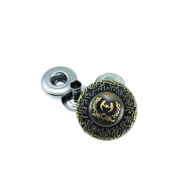 17 mm 28 L Snap Fasteners Button Logo and Motif Patterned E 454