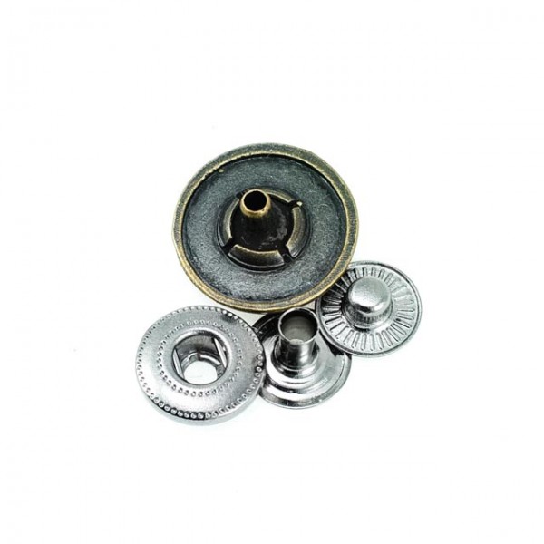 17 mm 28 L Snap Fasteners Button Logo and Motif Patterned E 454