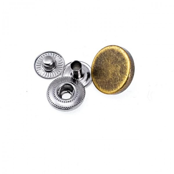 15 mm - 25 L Coin Type Flat Metal Snap Fasteners Button E 520