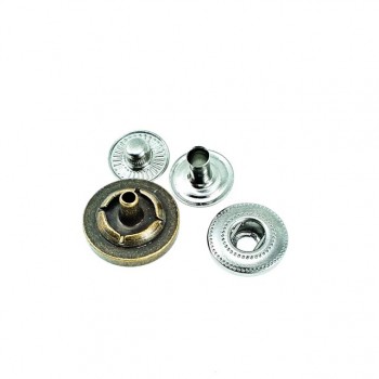 15 mm - 25 L Coin Type Flat Metal Snap Fasteners Button E 520