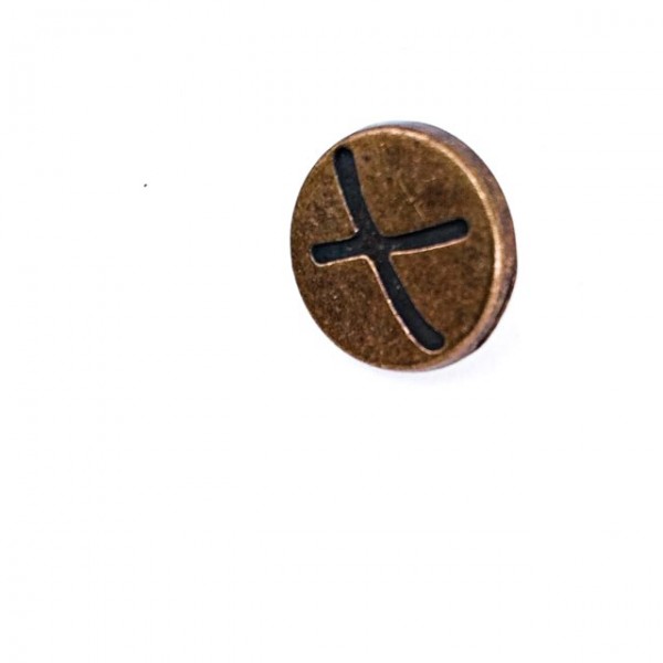 15 mm 27 boy Çarpı Desenli Metal Çıtçıt Düğme E 521