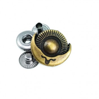 20 mm - 32 L Floral Design Coat and Jacket Snap Fasteners E 540
