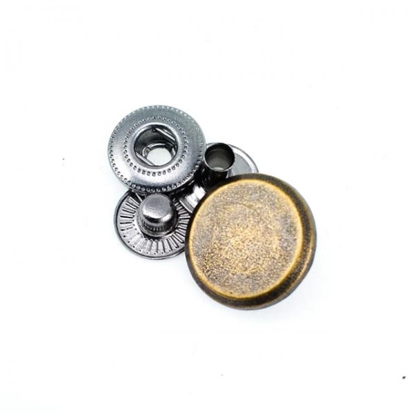 15 mm - 24 boy Düz Para Tipi Çıtçıt Düğme  E 624